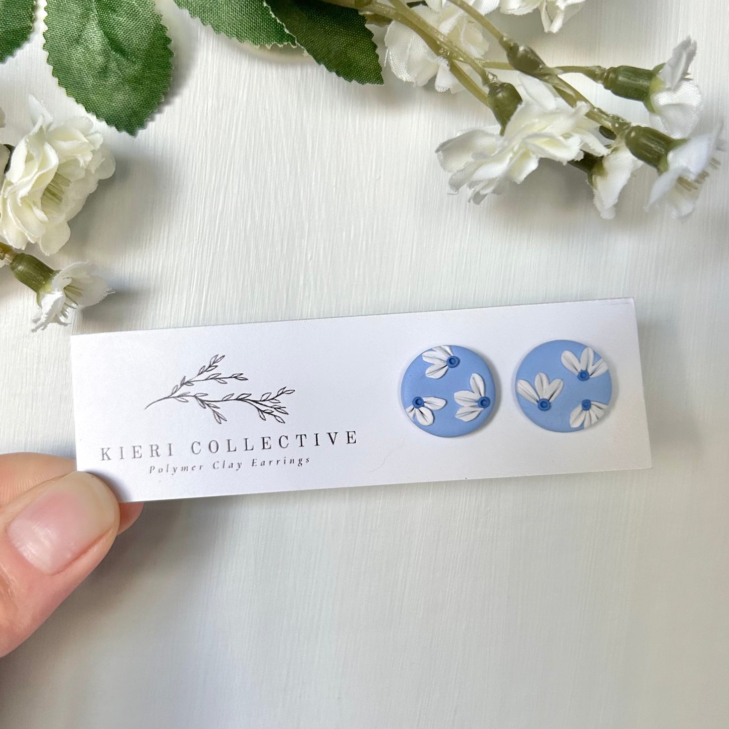 Stud - Blue Small Flower