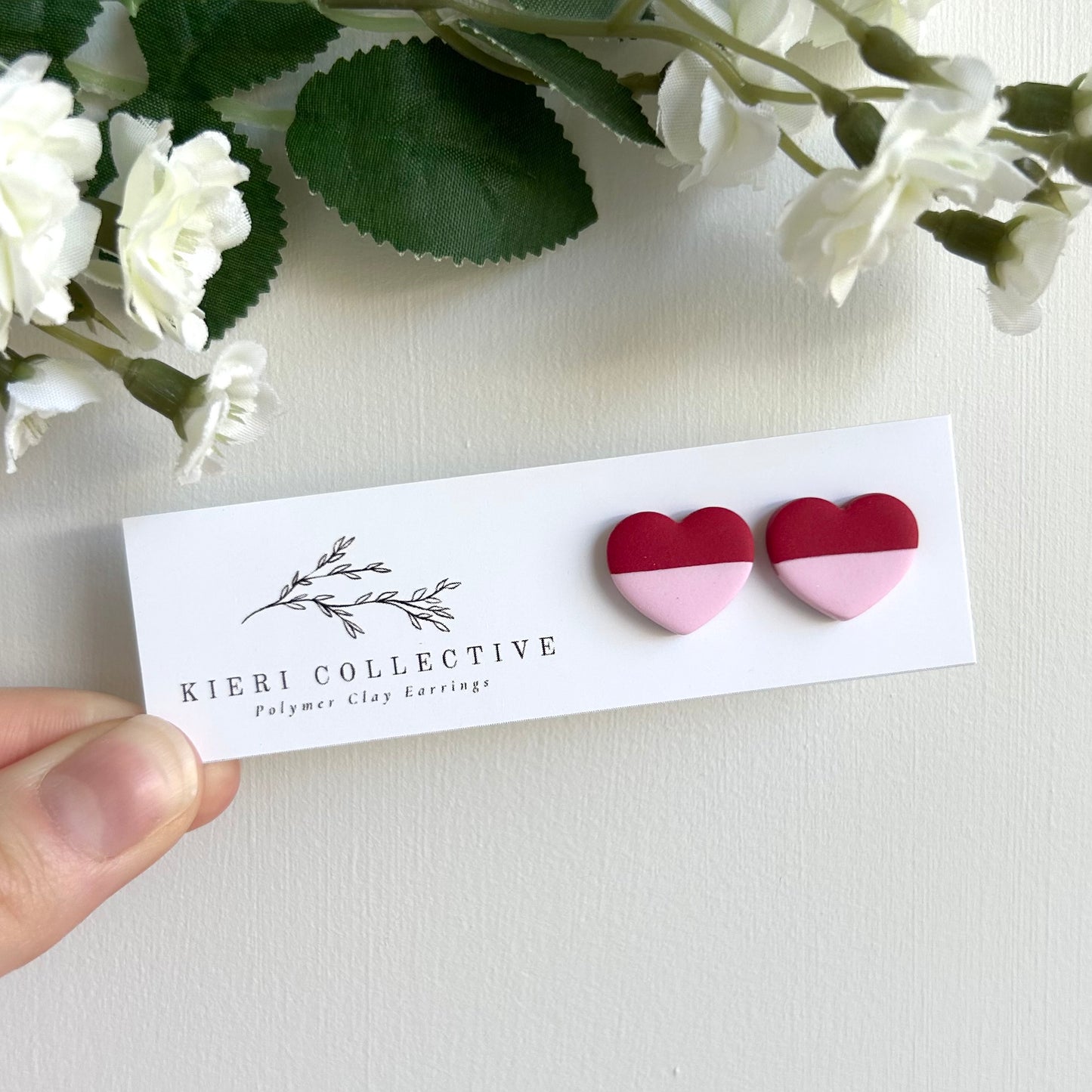 Stud - Red and Pink Heart