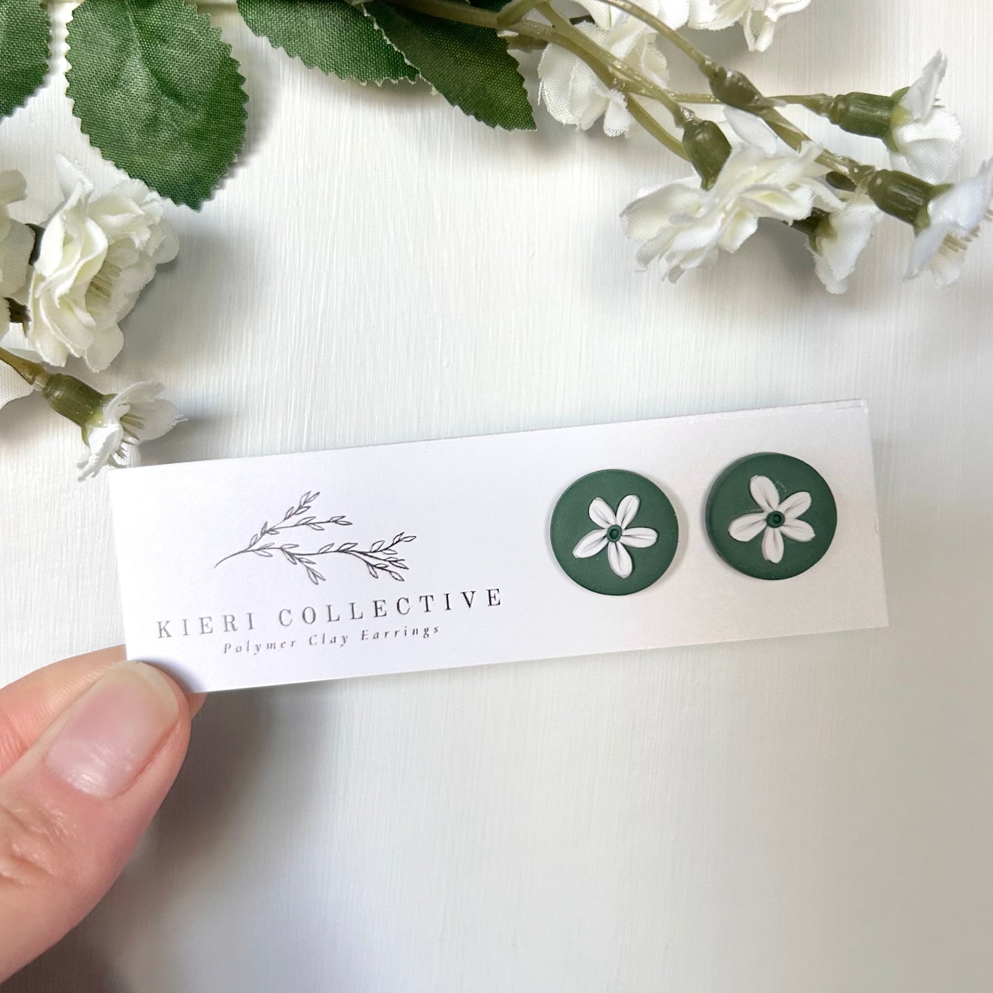 Stud - Olive Large Flower