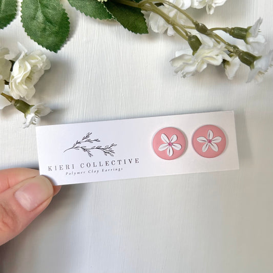 Stud - Pink Large Flower